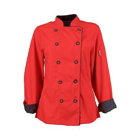 Kng Medium Women's Active Red Long Sleeve Chef Coat 2123RDSLM | Zoro